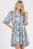 New Summer Flower Print Linen Blend Babydoll Mini Dress – Feminine and Flowy Babydoll Dress with Floral Print for a Playful Summer Look by Stevvex