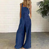 High-Waisted Sleeveless Wide-Leg Denim Jumpsuit – 8 Colors, S–2XL by FitiqueFit