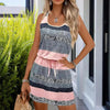 Women’s Color‑Block Striped Tie‑Waist Mini Dress by FitiqueFit