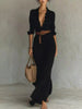 Full Size Ruched Long Sleeve Maxi Dress Plus Size by Wild and Free Boutique
