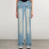 Design Stitching Three-dimensional Decoration Narrow High Waist Wide-leg Straight Pants