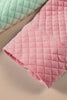 Green Color Block Patchwork Flap Pocket Quilted Shacket