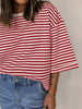 Striped Back Bow Tie T-Shirt by Simply Love