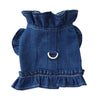 Pets Jeans Dress Apparel Dog Ruffles Vest Pet Harness Denim Dress Puppy Blue Jeans Clothes Cat Dogs Leash Hook Chest Back Dress by My Store
