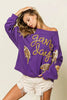 BiBi Sequin Football Patches Game Day Sweatshirt by Wild and Free Boutique