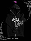 Men's Zip Up Letter Graphic Hoodie