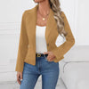Women's Slim Fit Solid Color Blazer – French Style Long Sleeve Jacket by FitiqueFit