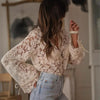 Boho Lace Embroidered V-Neck Blouse by FitiqueFit
