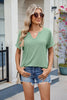 Florira Notched Short Sleeve T-Shirt by Simply Love