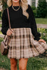 Vintage Plaid Round Neck Long Sleeve Mini Dress Cozy & Stylish Dress Retro Design Dress For Party by Stevvex