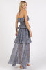 Ruffled Smocked Floral Halter Neck Maxi Dress For Summer – Feminine and Elegant Floral Maxi Dress with Smocked Waist by Stevvex