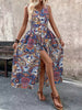 Women's Printed V-Neck Sleeveless Jumpsuit – Vacation Chic by FitiqueFit