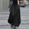 Women's High-Waist Flared Maxi Skirt – Solid Color Cotton Linen with Pockets by FitiqueFit