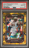 Graded 2023 Panini Prizm Draft Picks Zay Flowers #143 Gold Ice Rookie RC Football Card PSA 10 Gem Mint