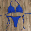 2pcs Bikini Set Padded Bra Women Push-Up Solid Swimwear Bandage Bathing Suit Swimsuit Swimming Suit Knotted String Triangle Bikini Tie Side High Cut Cheeky Bikini Set by Stevvex