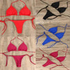 2pcs Bikini Set Padded Bra Women Push-Up Solid Swimwear Bandage Bathing Suit Swimsuit Swimming Suit Knotted String Triangle Bikini Tie Side High Cut Cheeky Bikini Set by Stevvex
