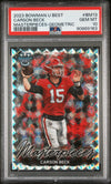 Graded 2023 Topps Bowman U Best Carson Beck #BM13 Masterpieces Geometric Rookie RC Football Card PSA 10 Gem Mint