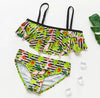 3-16Y Cartoon Two-piece Girls Swimwear Ruffle Swimsuit Bikini Set One Shoulder Beachwear Princess Two Piece Bathing Suit Children Swimwear Girls Swimsuit Bikini Set by Stevvex