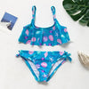 3-16Y Cartoon Two-piece Girls Swimwear Ruffle Swimsuit Bikini Set One Shoulder Beachwear Princess Two Piece Bathing Suit Children Swimwear Girls Swimsuit Bikini Set by Stevvex