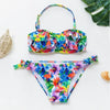 3-16Y Cartoon Two-piece Girls Swimwear Ruffle Swimsuit Bikini Set One Shoulder Beachwear Princess Two Piece Bathing Suit Children Swimwear Girls Swimsuit Bikini Set by Stevvex