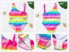 3-16Y Cartoon Two-piece Girls Swimwear Ruffle Swimsuit Bikini Set One Shoulder Beachwear Princess Two Piece Bathing Suit Children Swimwear Girls Swimsuit Bikini Set by Stevvex