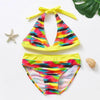 3-16Y Cartoon Two-piece Girls Swimwear Ruffle Swimsuit Bikini Set One Shoulder Beachwear Princess Two Piece Bathing Suit Children Swimwear Girls Swimsuit Bikini Set by Stevvex