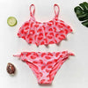 3-16Y Cartoon Two-piece Girls Swimwear Ruffle Swimsuit Bikini Set One Shoulder Beachwear Princess Two Piece Bathing Suit Children Swimwear Girls Swimsuit Bikini Set by Stevvex