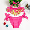 3-16Y Cartoon Two-piece Girls Swimwear Ruffle Swimsuit Bikini Set One Shoulder Beachwear Princess Two Piece Bathing Suit Children Swimwear Girls Swimsuit Bikini Set by Stevvex