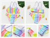 3-16Y Cartoon Two-piece Girls Swimwear Ruffle Swimsuit Bikini Set One Shoulder Beachwear Princess Two Piece Bathing Suit Children Swimwear Girls Swimsuit Bikini Set by Stevvex