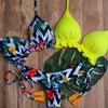 3 Piece Beautiful Pink Bikini Women Beach Outdoor Swimwear Floral Print Bikini Set Bikinis Swimsuit Women's Basic Push Up Bikini Set Textured Straps Wire Free Summer Bathing Suit by Stevvex
