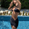3-Piece Bikinis Suit Halter Polka Dot Swimwear Women Beachwear Women's 3 Piece Bikini Set Swimsuit Cover Ups Sheer Sarongs Beach Wrap Skirt Bathing Suit Swimsuit Female Holiday Beach Skirt Bikini Set by Stevvex