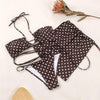 3-Piece Bikinis Suit Halter Polka Dot Swimwear Women Beachwear Women's 3 Piece Bikini Set Swimsuit Cover Ups Sheer Sarongs Beach Wrap Skirt Bathing Suit Swimsuit Female Holiday Beach Skirt Bikini Set by Stevvex