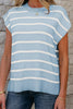 Parchment Side Slits Crewneck Short Sleeve Sweater Tee by Wild and Free Boutique