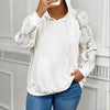 Women’s Plus Size Hoodie – Lace Long Sleeve Pullover Top by FitiqueFit