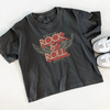 Rock & Roll Graphic Cropped Tee – Vintage Wash Boxy T-Shirt by Hey Jude Graphic Tees