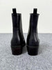Women’s Retro Square-Toe Mid-Heel Chunky Leather Boots by FitiqueFit