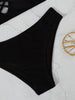 Noir Allure Criss Cross Bikini Set for Women – Chic Elegant Hollow Out Design with High Waist Buckle Detail Adjustable Spaghetti Straps & Medium Stretch Nylon – 2-Piece Women's Swimwear for Summer Beach Days & Poolside Glam by Stevvex