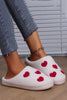 White Valentines Day Hearts Print Plush House Slippers