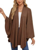Solid Color Tie-Front Knit Cape Top by Wild and Free Boutique