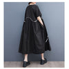 Loose Casual Contrast Color Slimming Pleating Dress