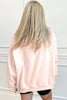 Bright Pink Oversize Blessed Embroidered Mock Neck Sweatshirt by Wild and Free Boutique