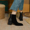 Women’s Suede Mid-Heel Martin Boots – Chic Casual Ankle Boots by FitiqueFit