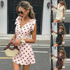 Women's Sleeveless V-Neck Mini Dress with Lace-Up Bow Detail by FitiqueFit