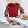 Women's Mesh Patchwork Three-Quarter Sleeve Top – Casual Chic by FitiqueFit