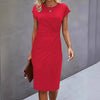 Front Knot Bodycon Midi Dress – Round Neck Sleeveless Tie Dress by FitiqueFit