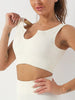 Seamless Ribbed Built Bra Tank Top – Women's Longline Workout Crop Top by FitiqueFit