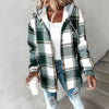 Women's Plaid Hoodie Long Sleeve Jacket With Pocket by FitiqueFit