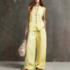 Women's Sleeveless Vest & Wide-Leg Pants Two-Piece Set – 10 Colors XS–3XL by FitiqueFit