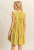 Round Neck Ruffle Sleeve Tiered Dress For Women – Feminine and Playful Tiered Dress with Ruffle Sleeves for Casual or Dressy Occasions by Stevvex