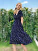 V-Neck Floral Print A-Line Satin Maxi Dress | 8 Colors by FitiqueFit